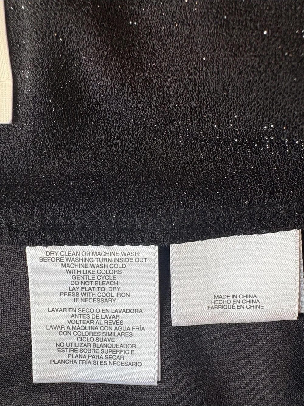 Anne Klein Black Metallic Fleck Wide-Leg Pants